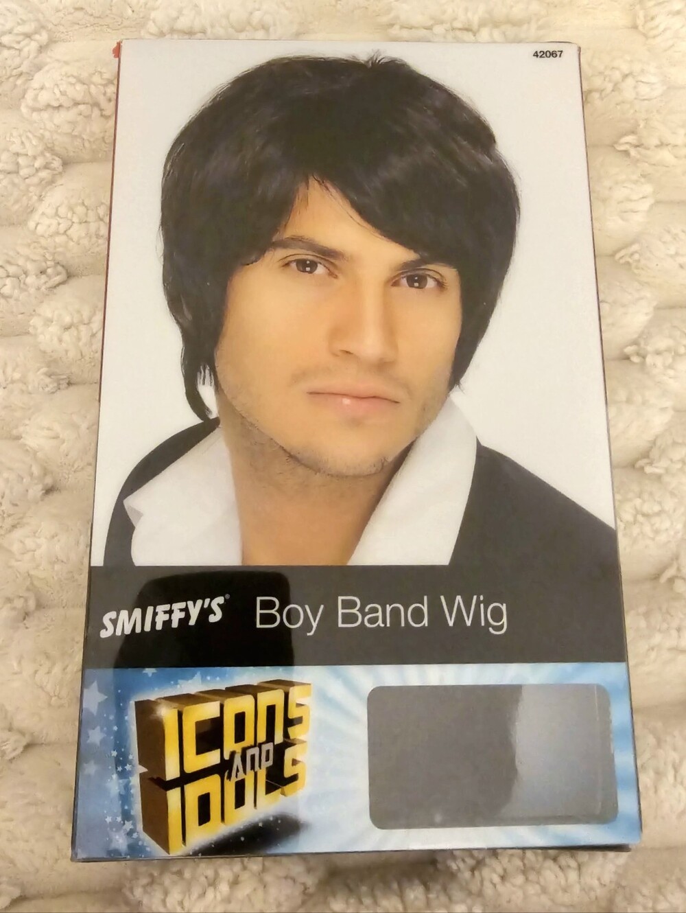 NWT Smiffys Boy Band Wig Black Short Style Mens Costume Hair Halloween 42067